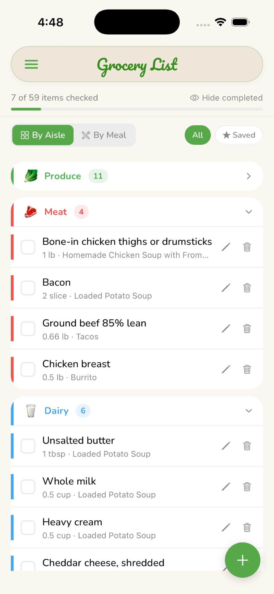 Grocery list