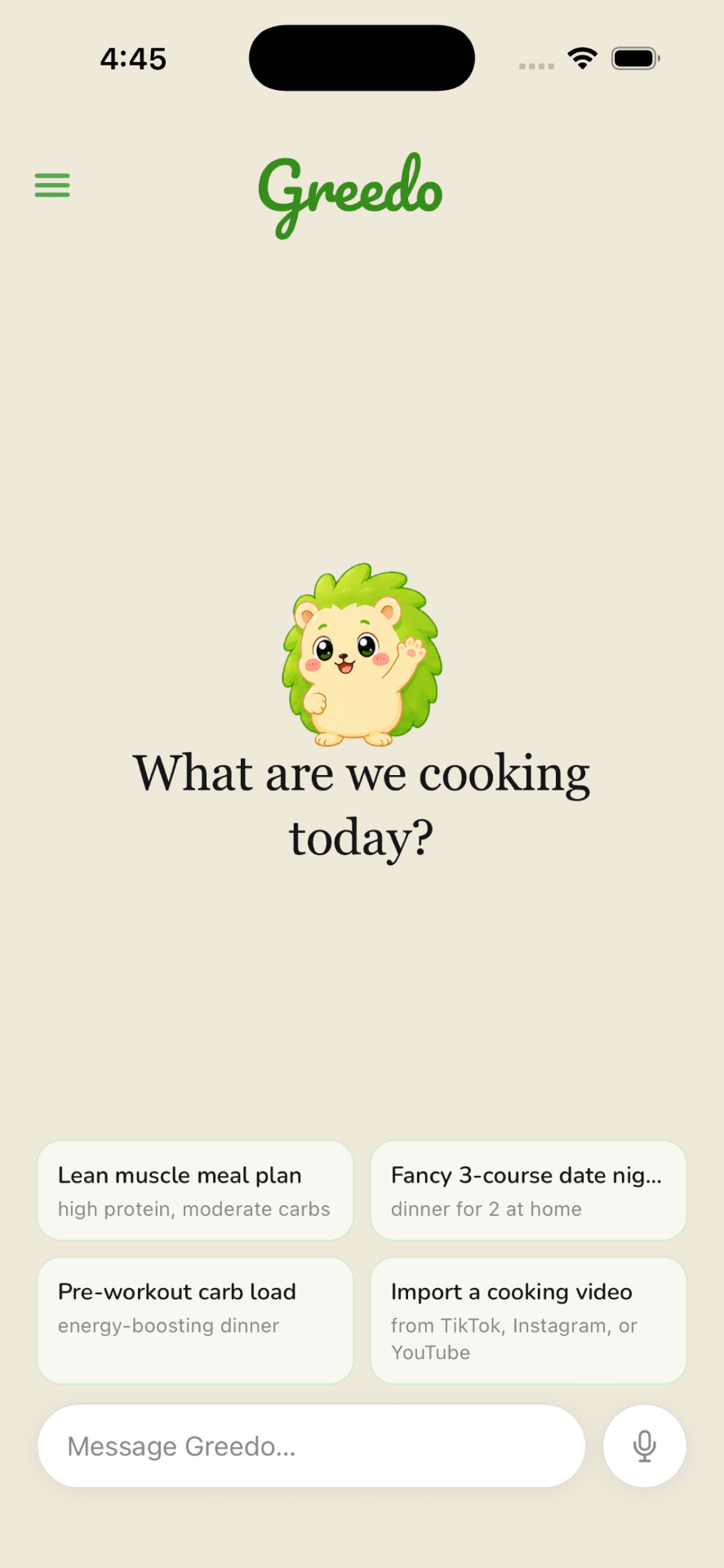 Meal plan chat