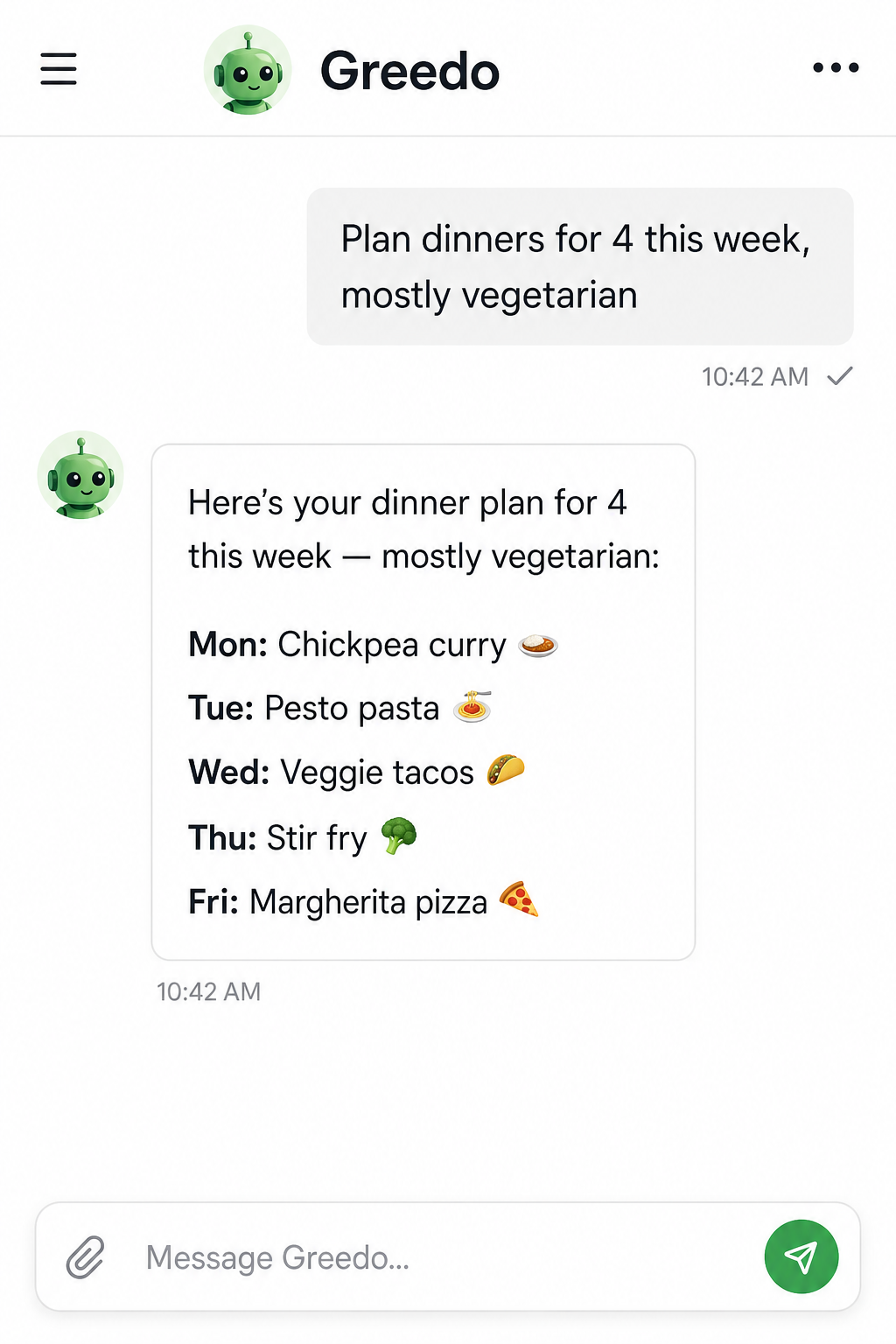 App Mockup — Meal Plan Chat